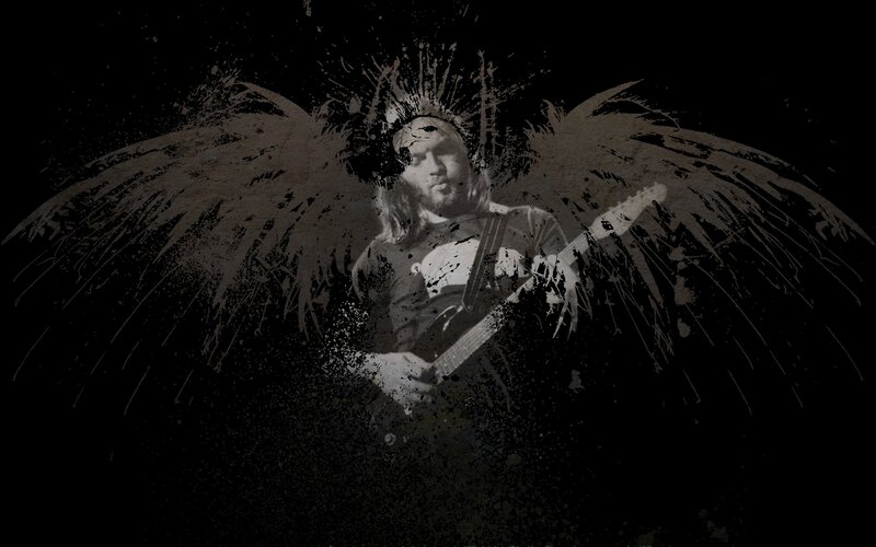 musician with angel wings