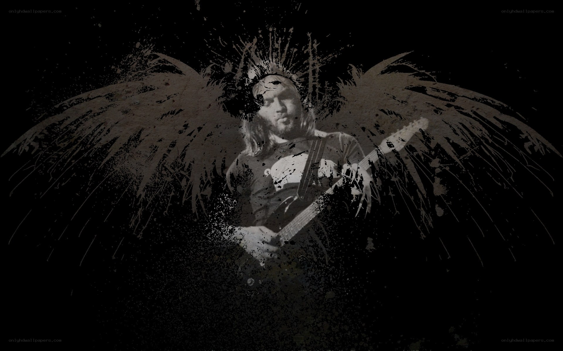 musician with angel wings