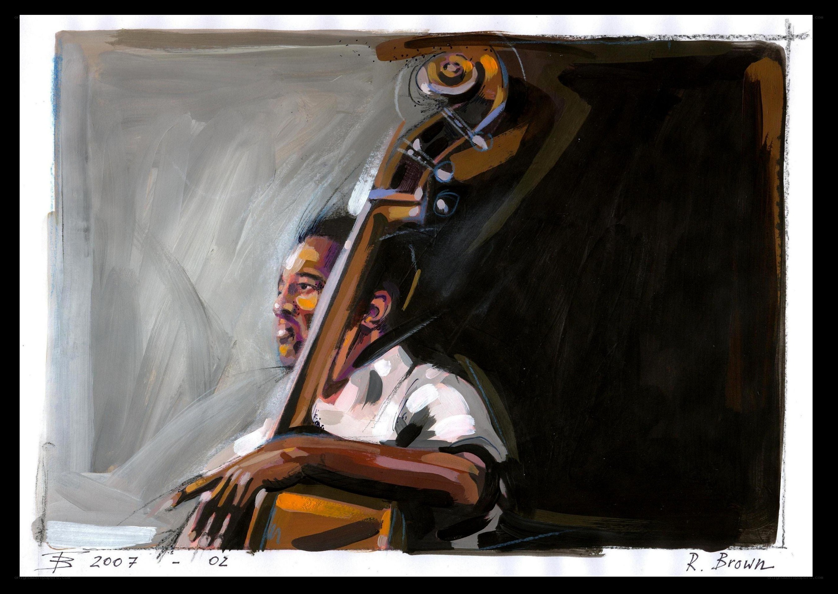 Musician with double bass