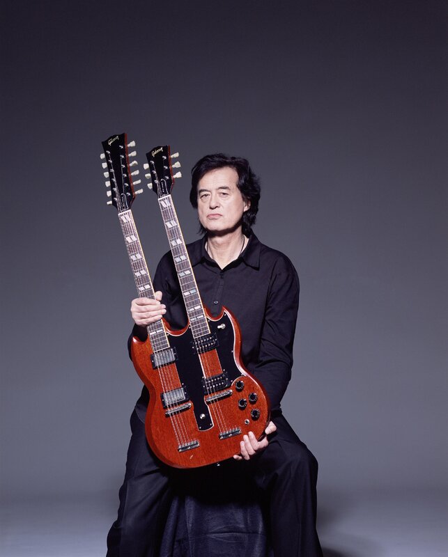 Musician with double-neck guitar