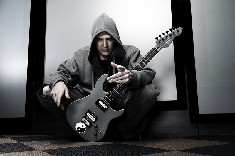 Musician with electric guitar