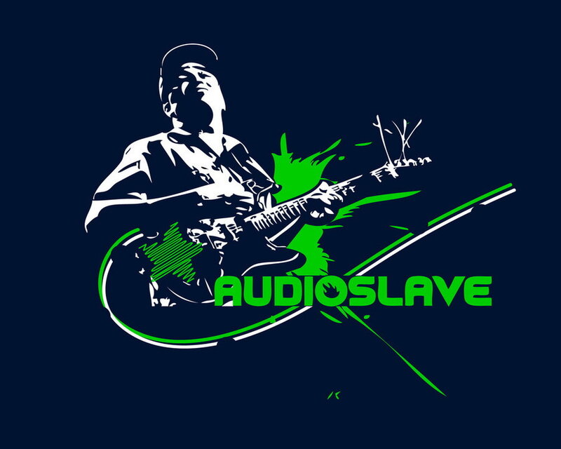 Musician with guitar logo
