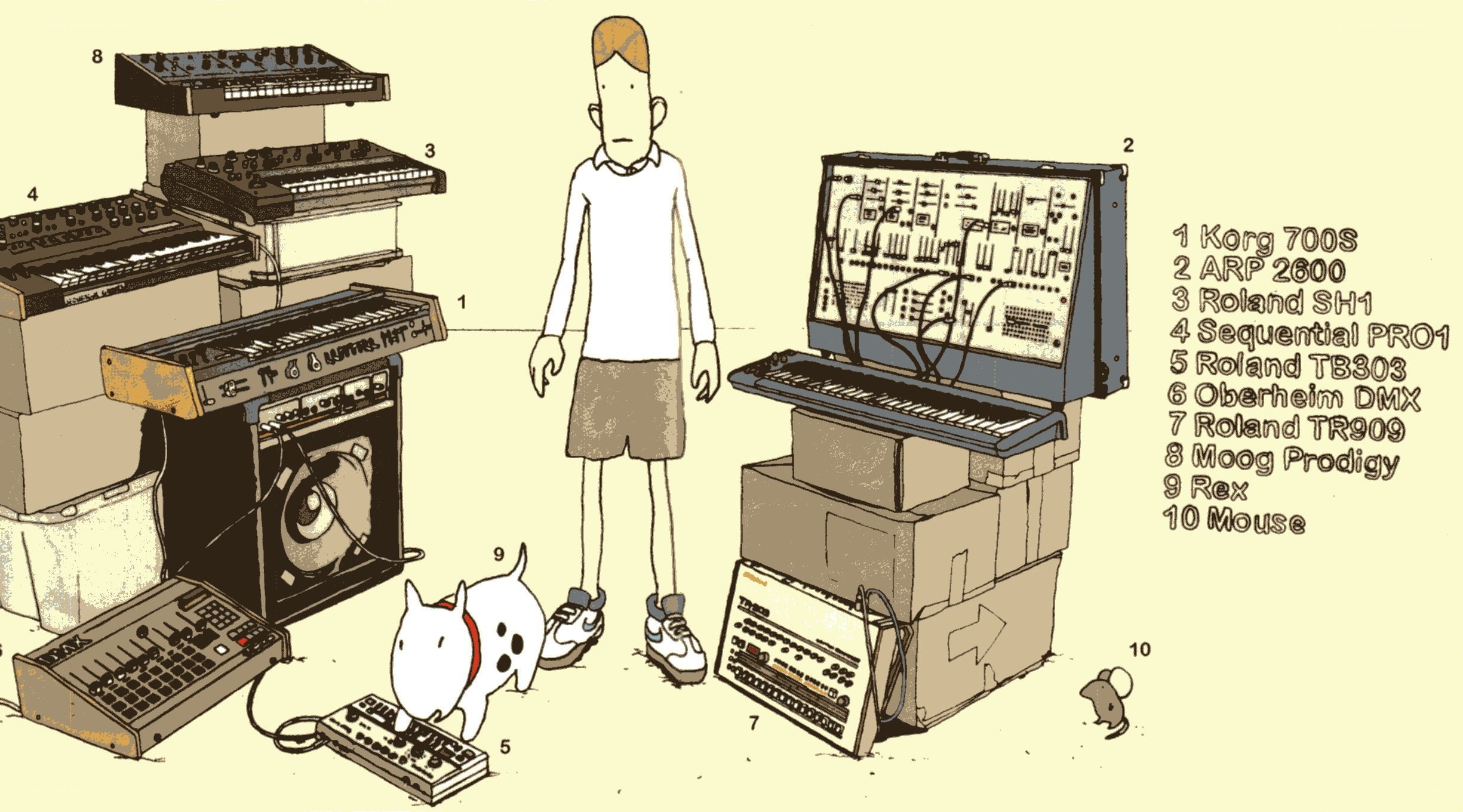 musician with synthesizers