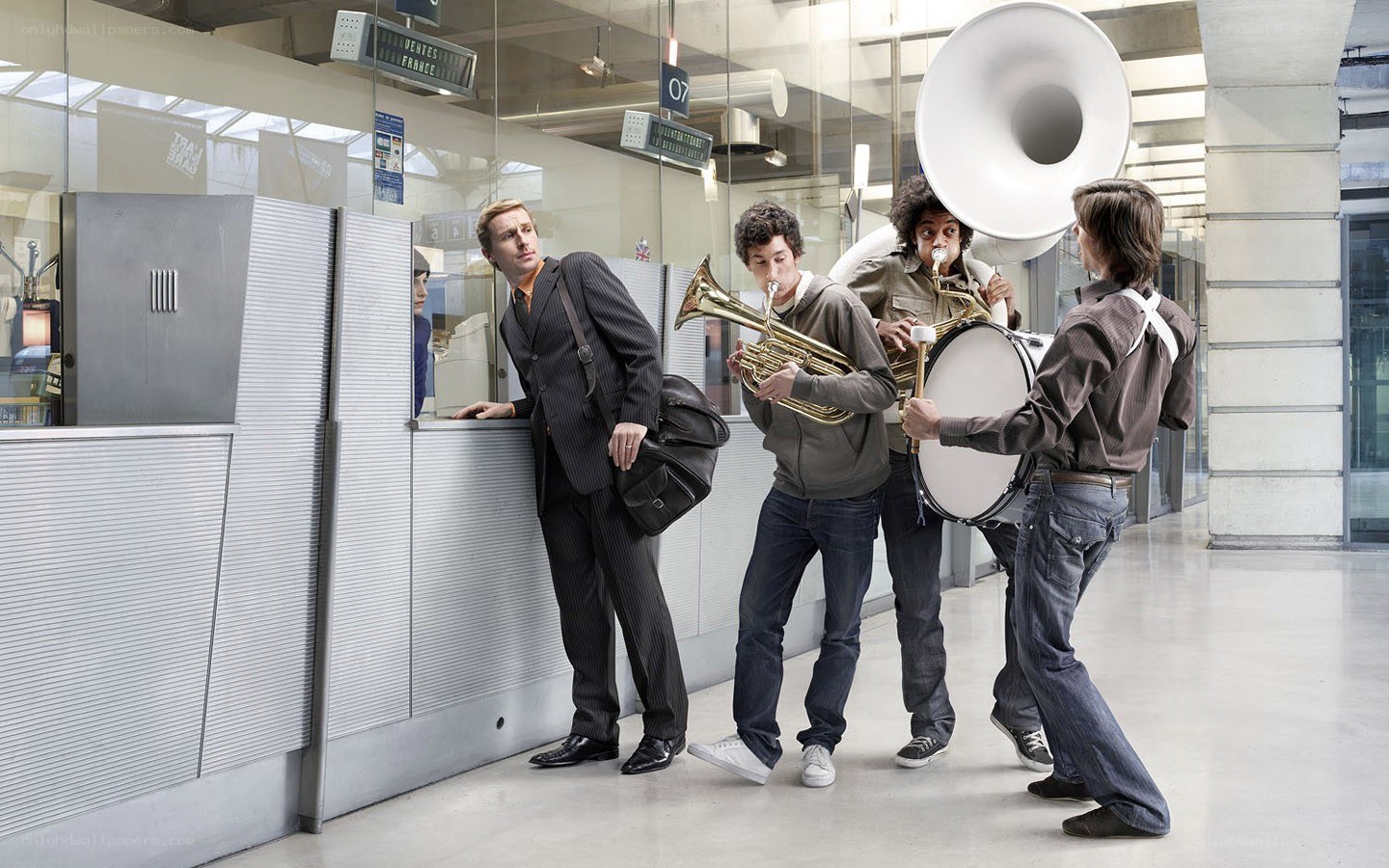 Musicians in a train station