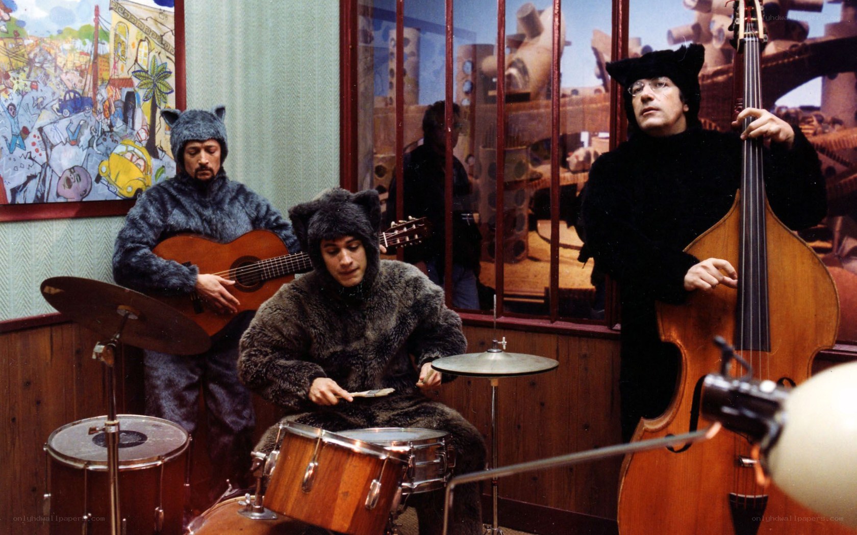 Musicians in animal costumes