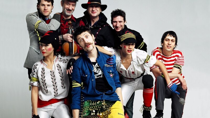 musicians in colorful costumes