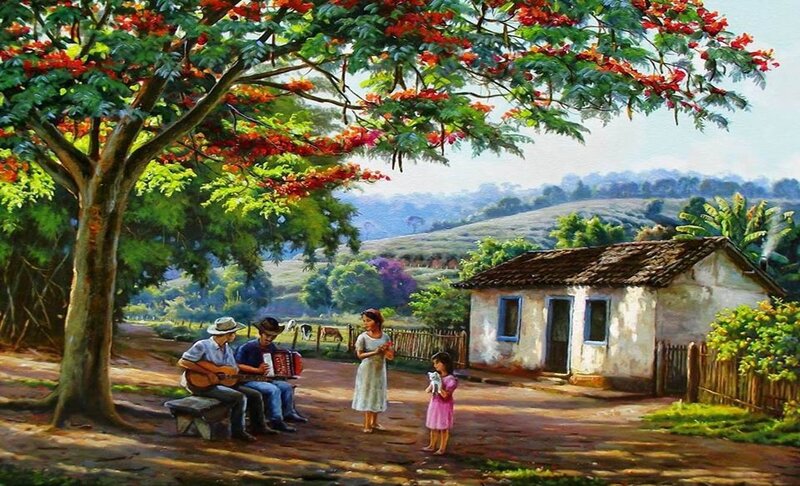 Musicians in Rural Setting