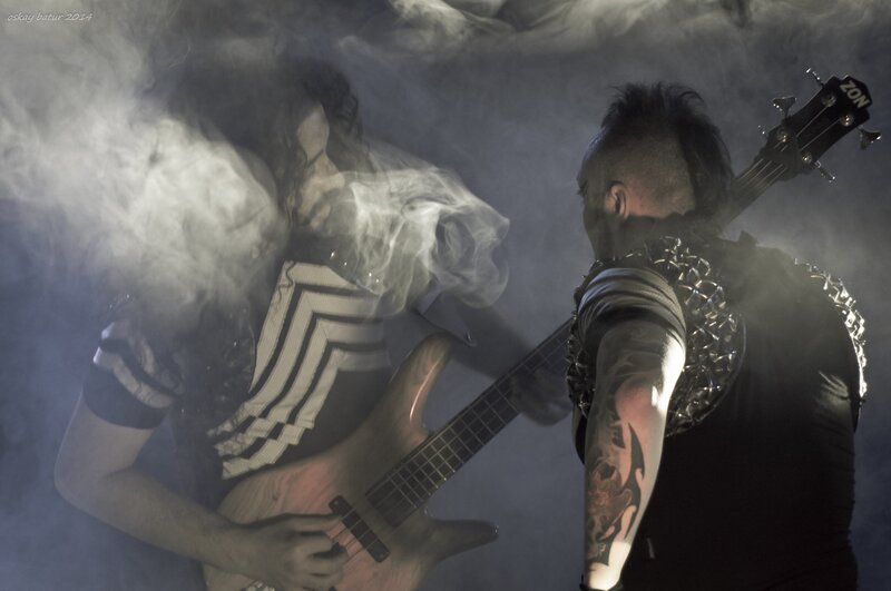 Musicians on Stage — Black, Dramatic, Night, Photograph, Guitar