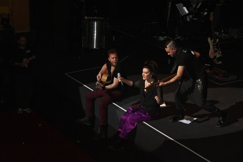 Musicians on stage during performance