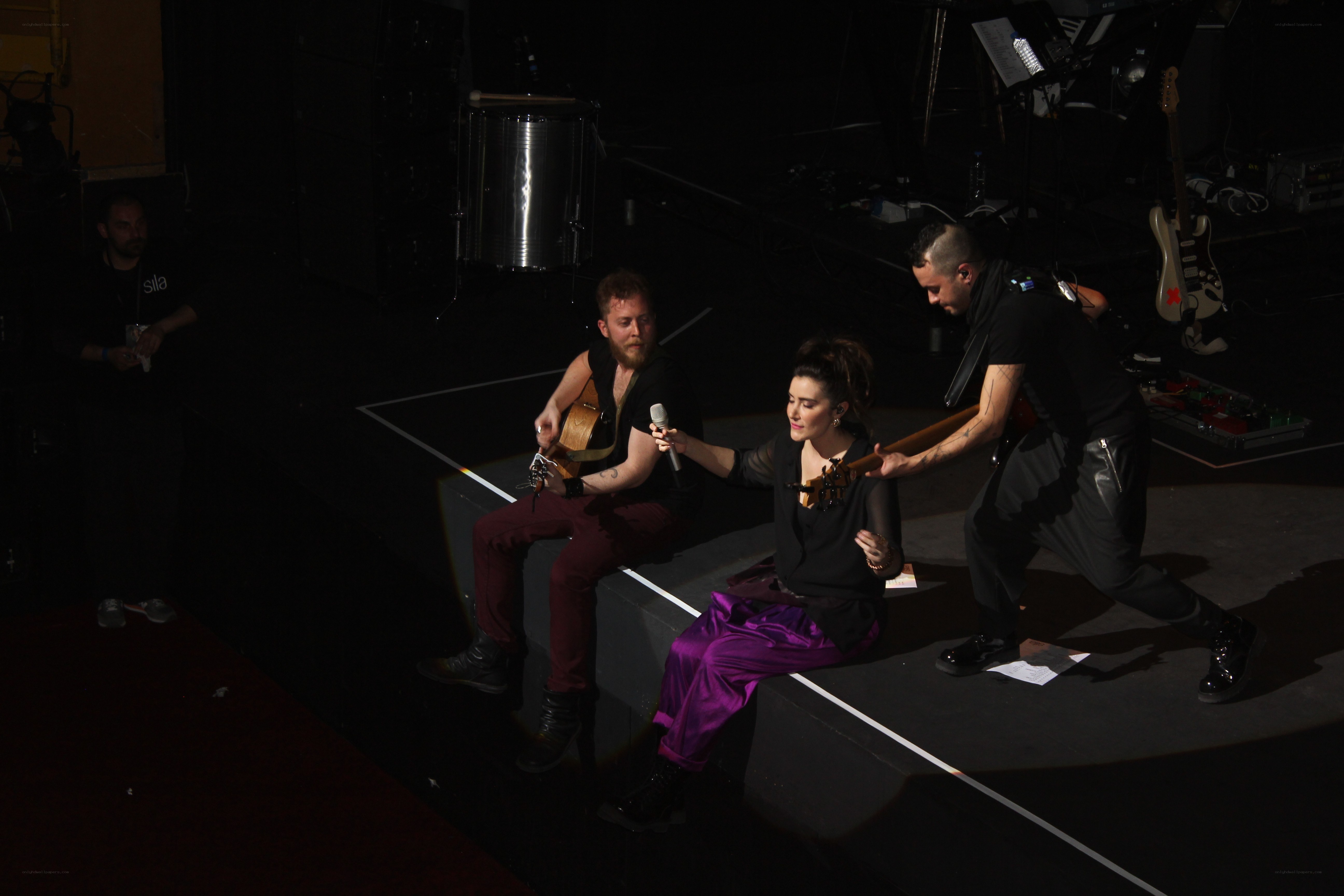 Musicians on stage during performance