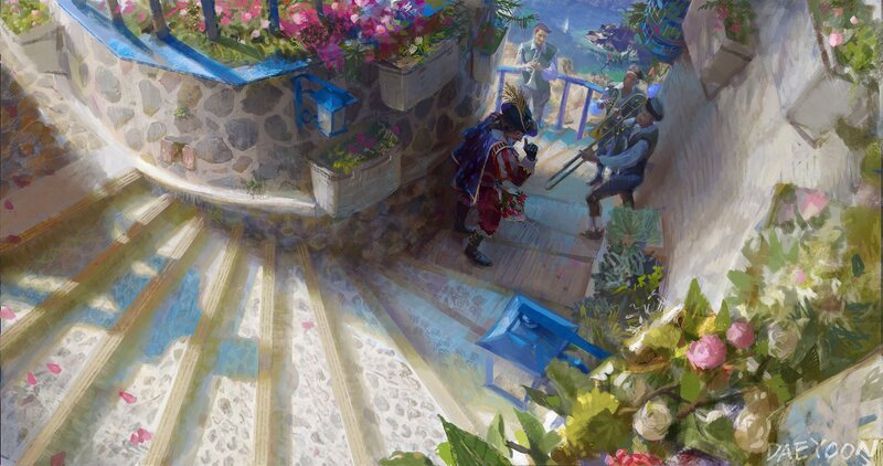 Musicians on Stone Stairs