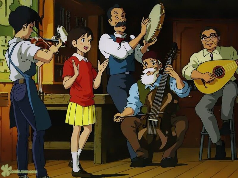 Musicians performing in a tavern