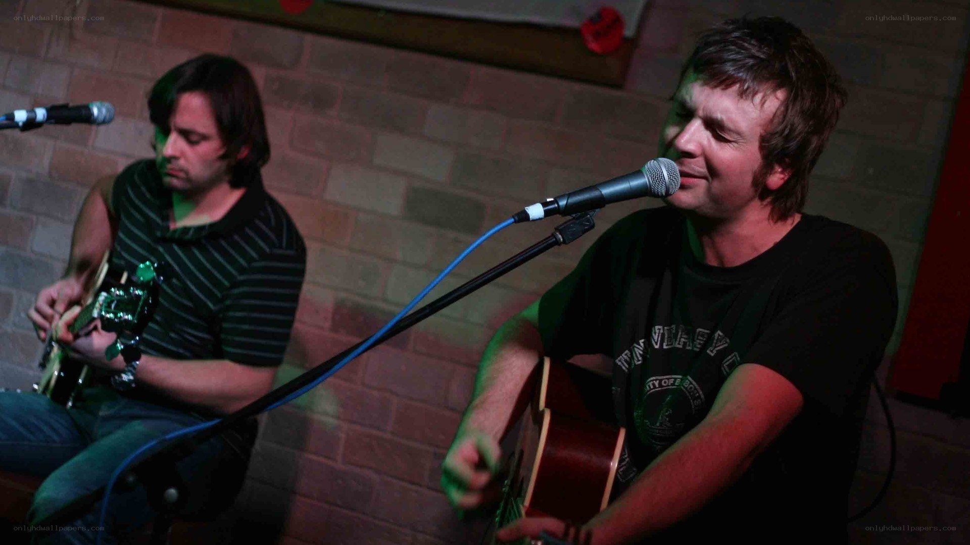 Musicians performing live