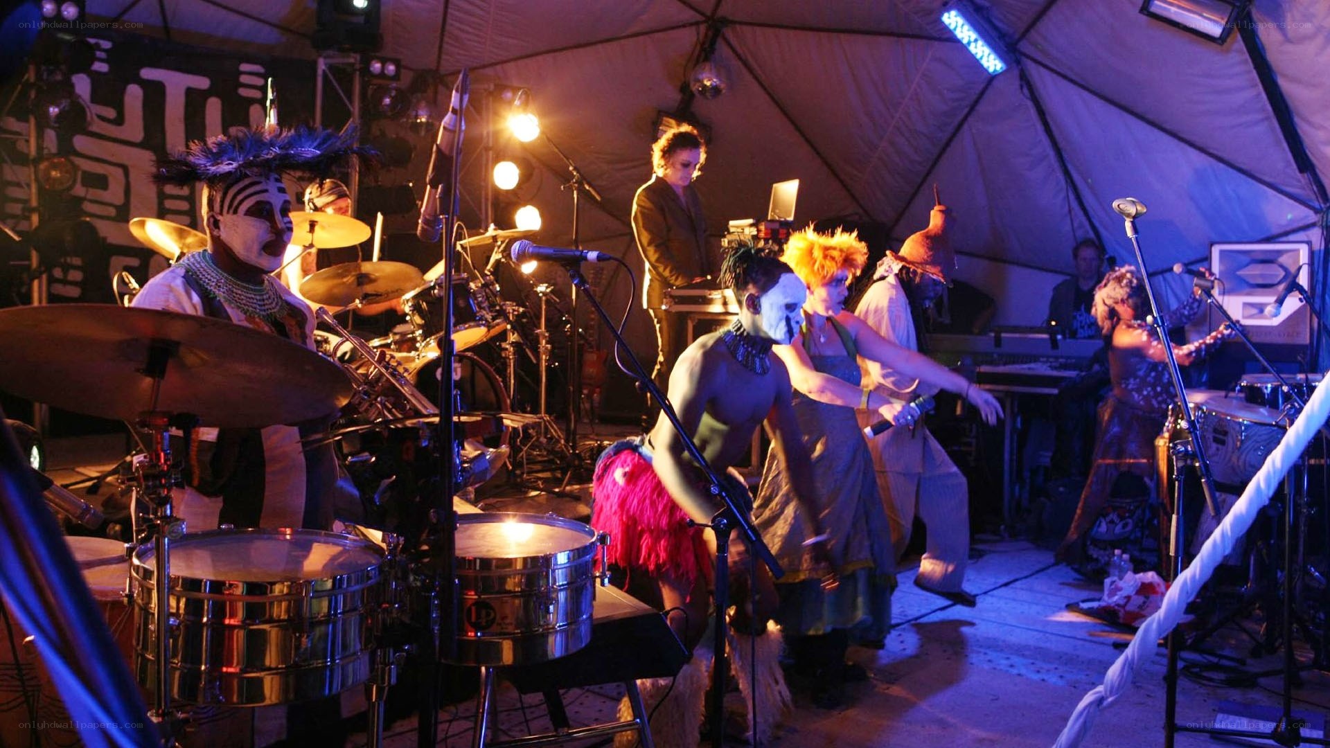 Musicians performing on stage
