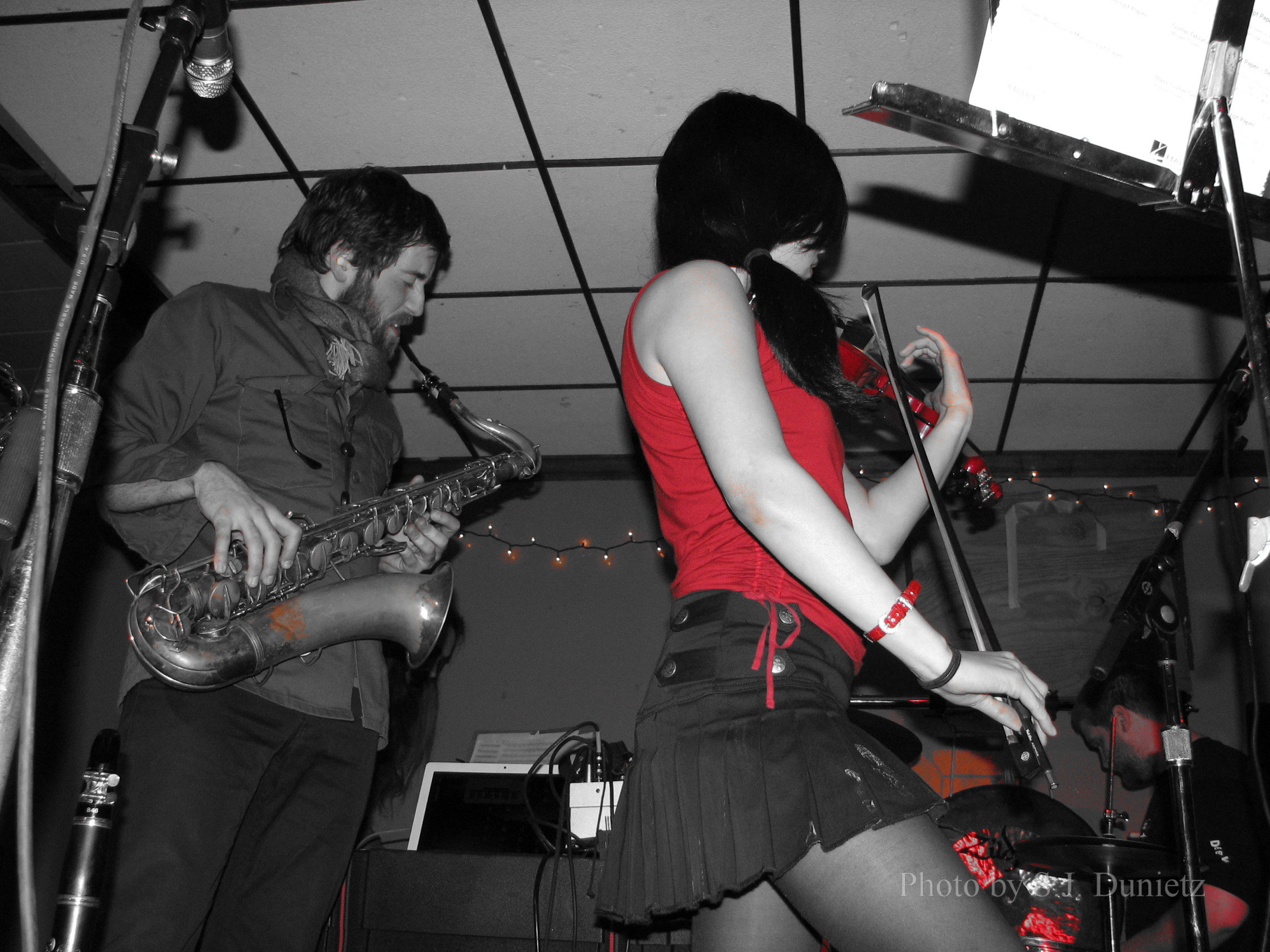 Musicians performing on stage