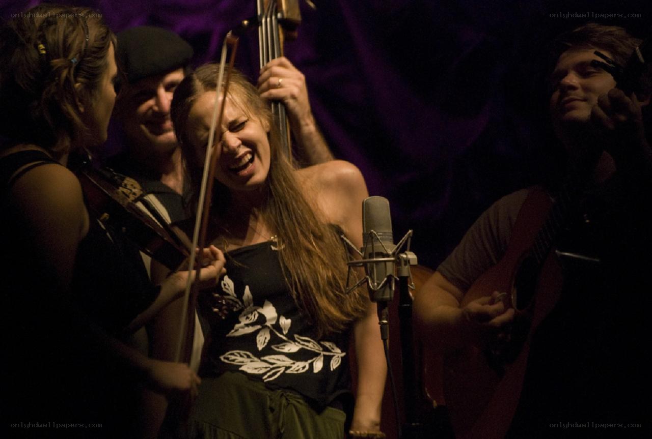 Musicians performing on stage