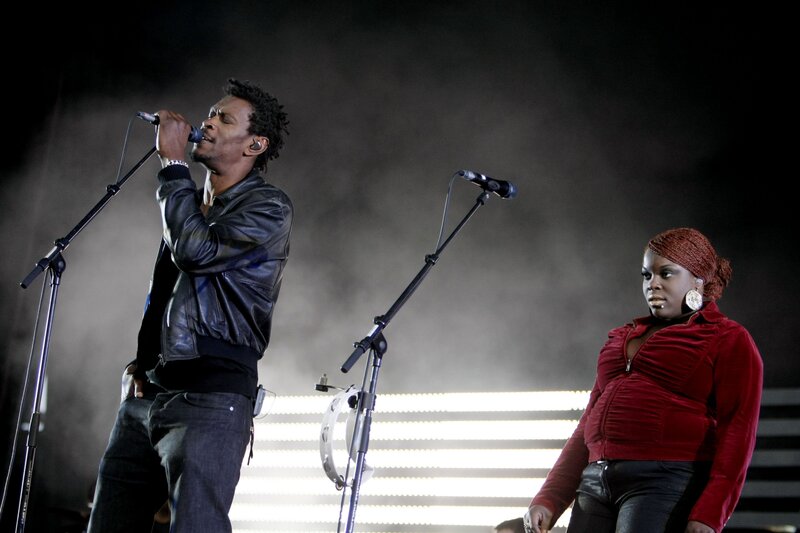 Musicians performing on stage