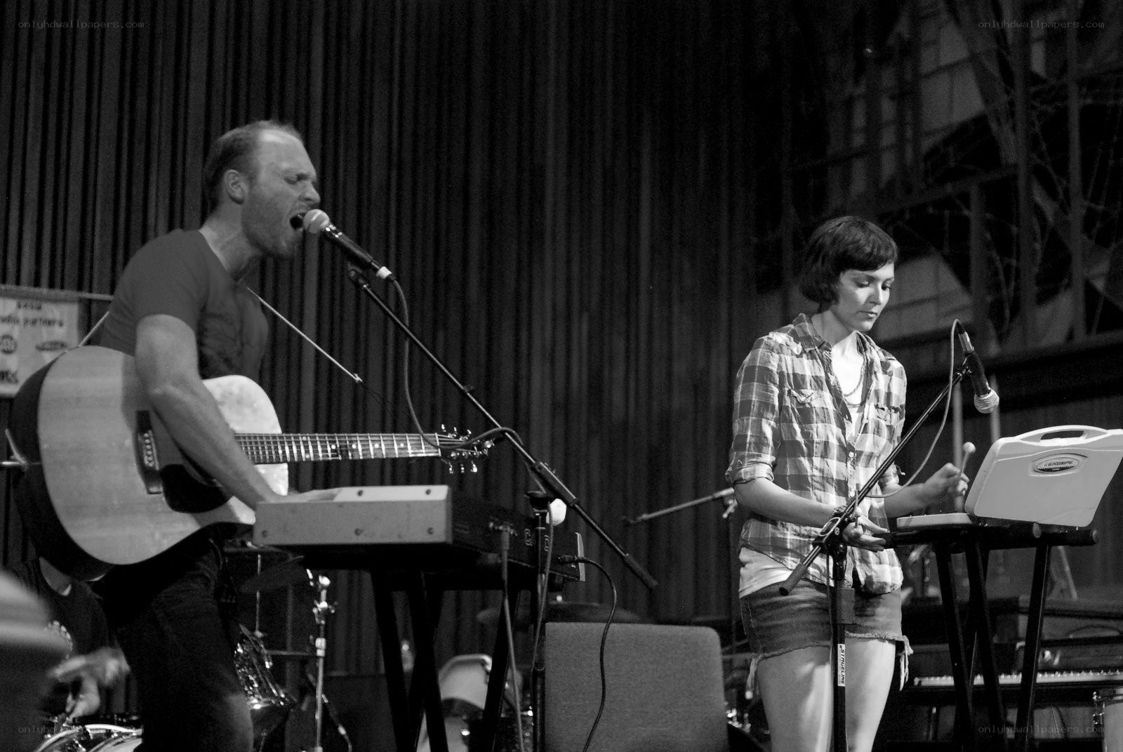 Musicians performing on stage