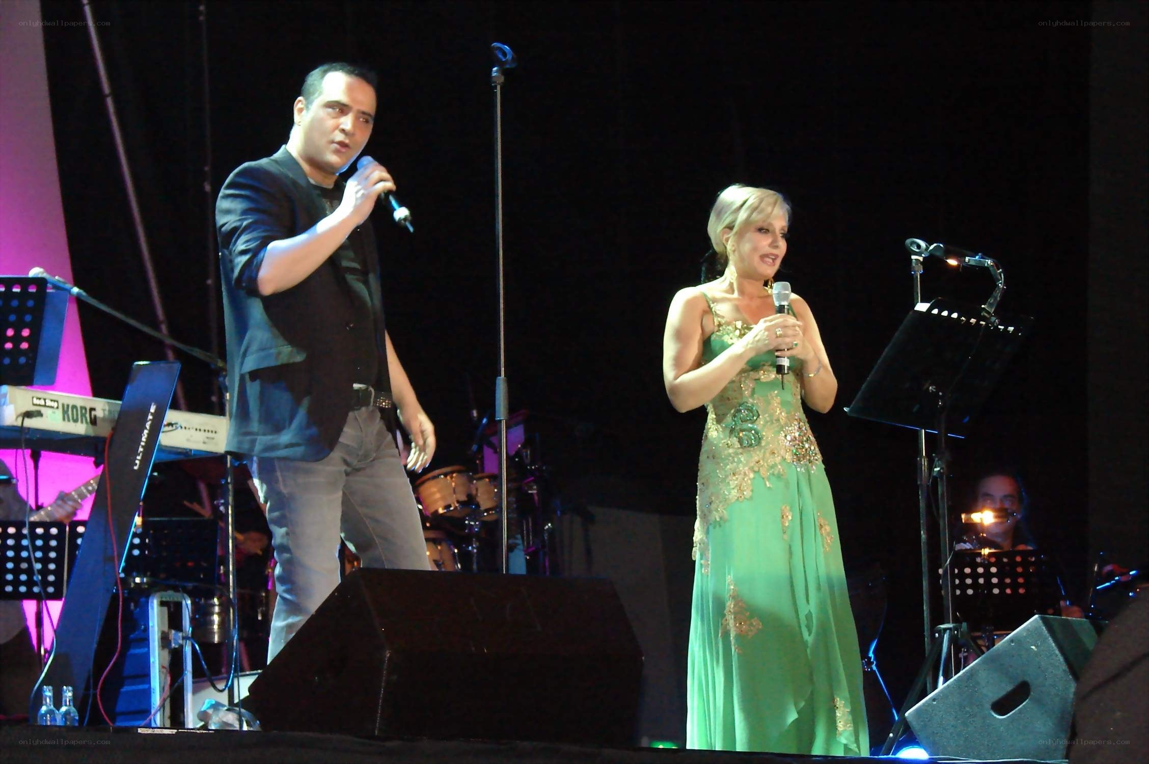 Musicians performing on stage