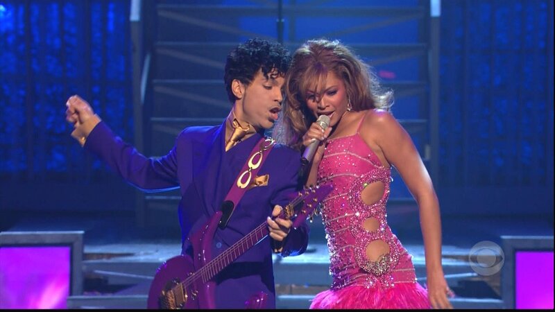 Musicians Performing on Stage — Purple, Energetic