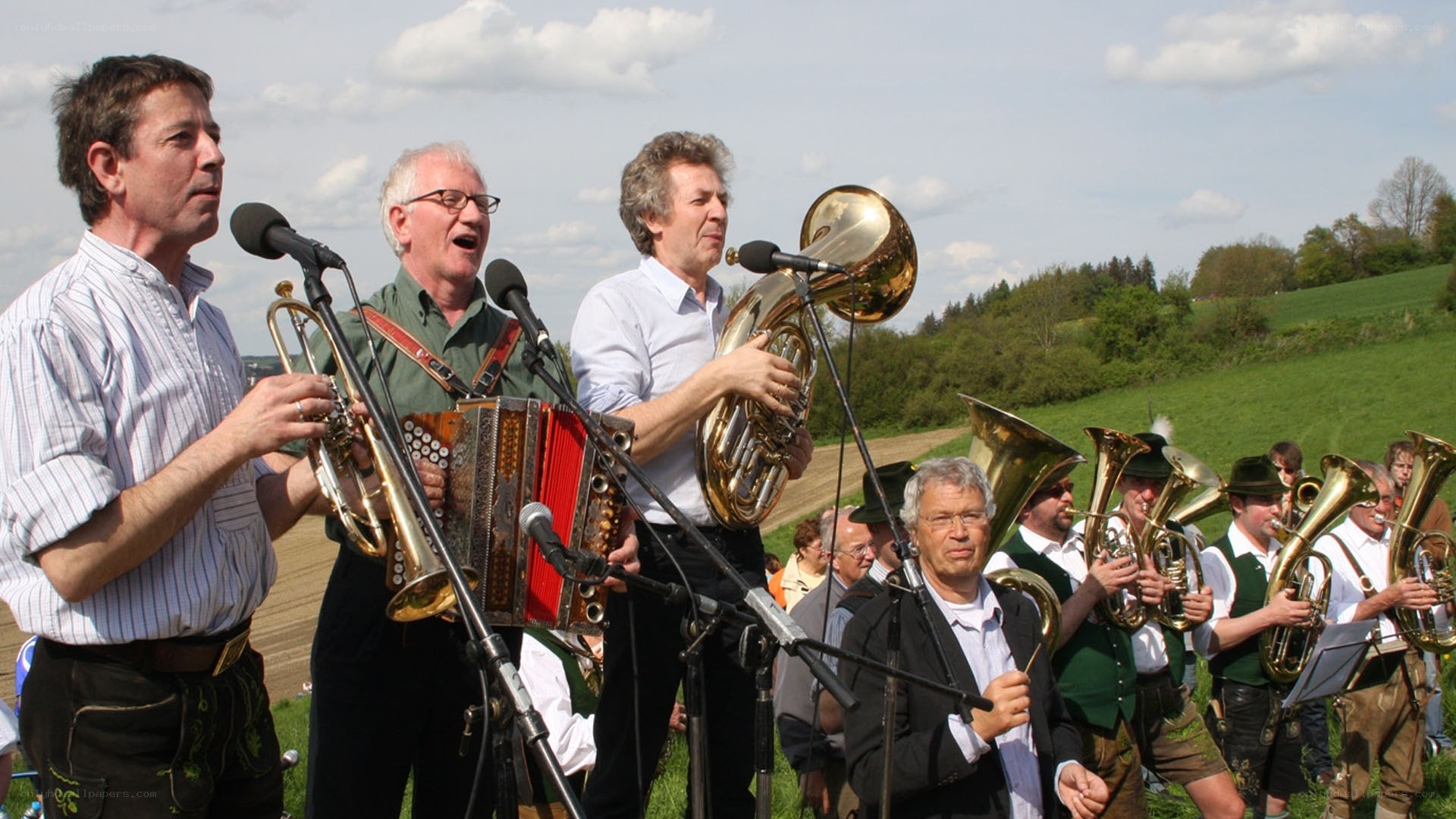 Musicians performing outdoors