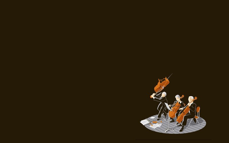 Musicians Playing Cellos — Brown