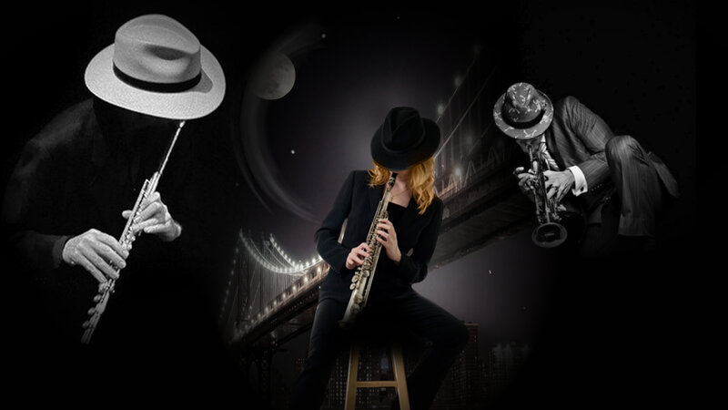 Musicians Playing Instruments — Black