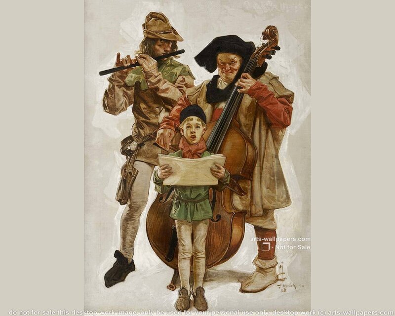 Musicians with a child