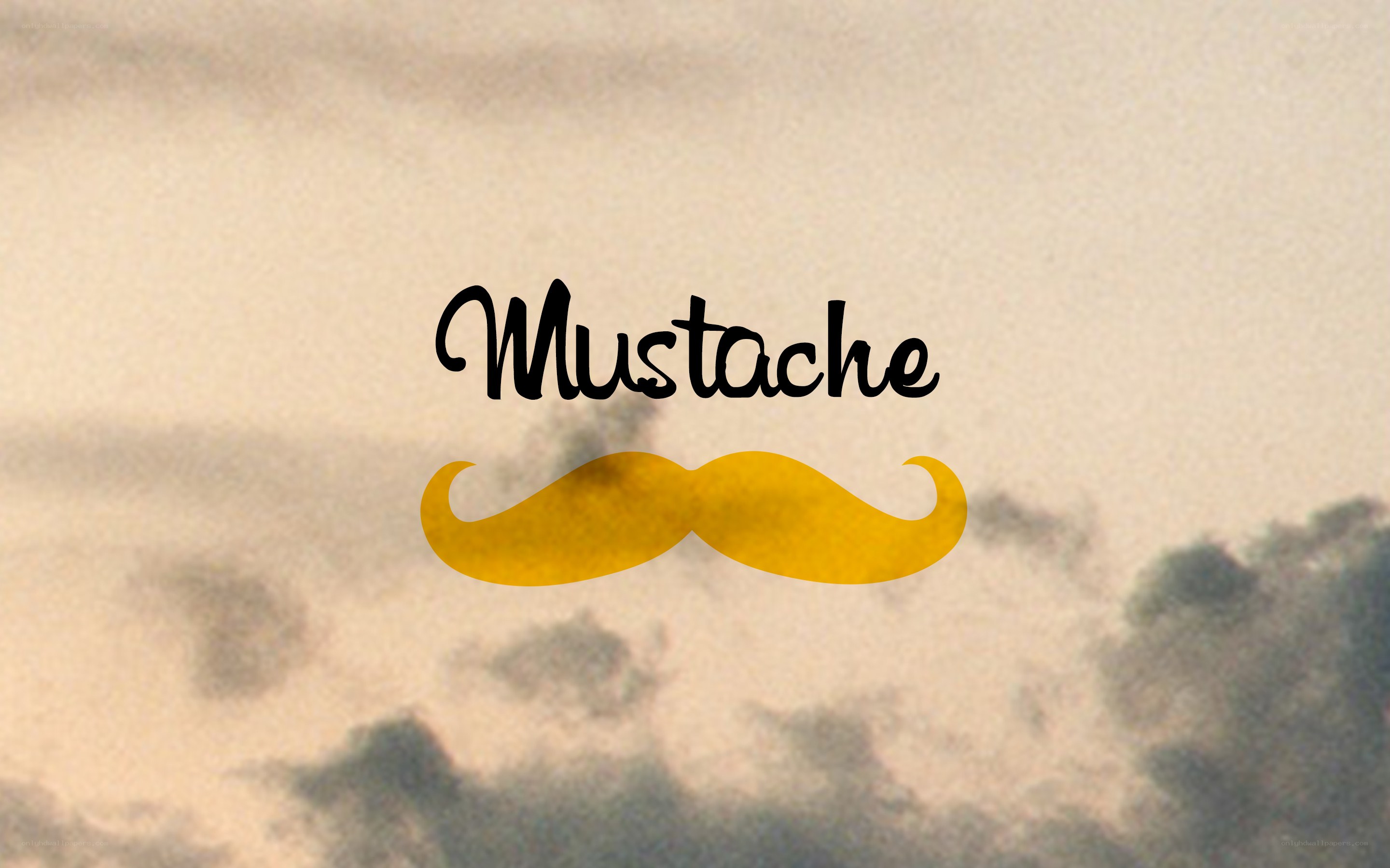 mustache graphic with clouds