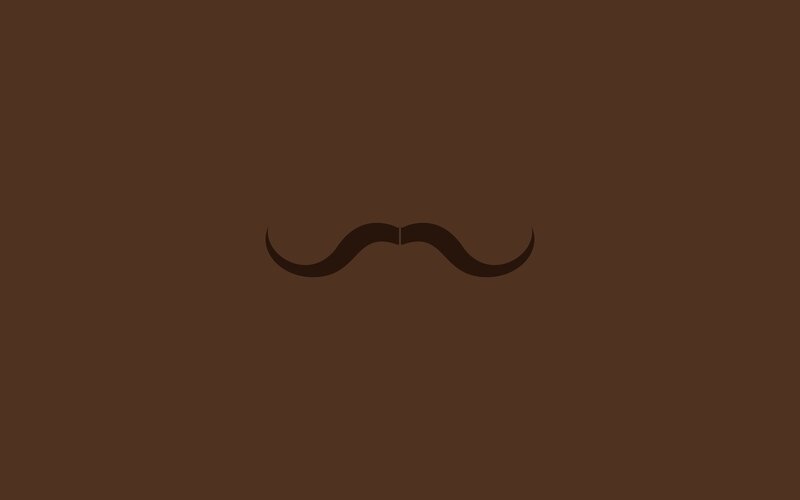 Mustache on Brown Background