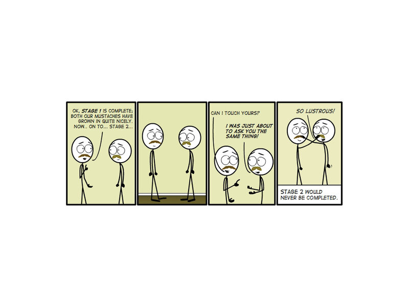 Mustache stage comic