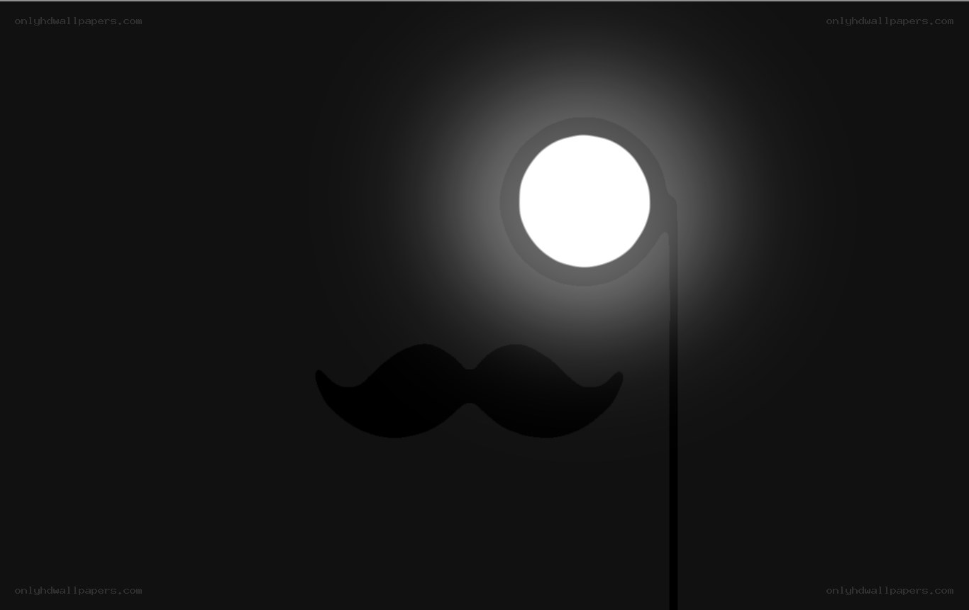 mustache under spotlight