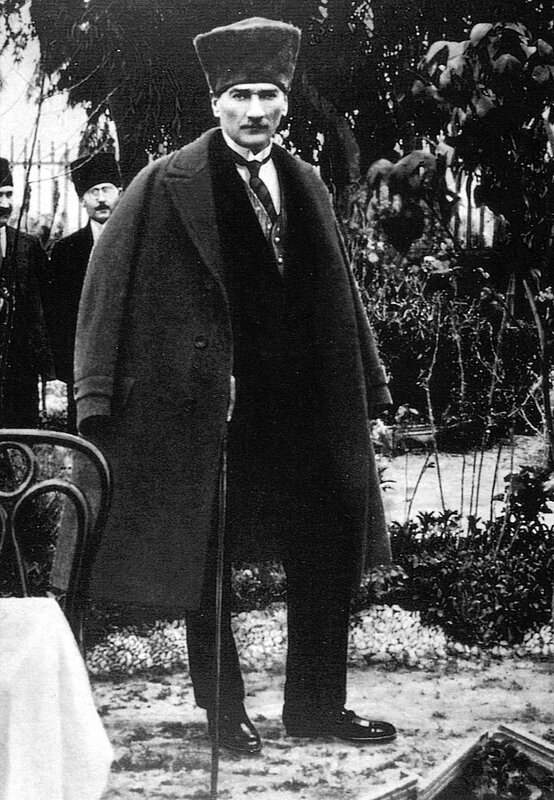 Mustafa Kemal Atatürk in garden