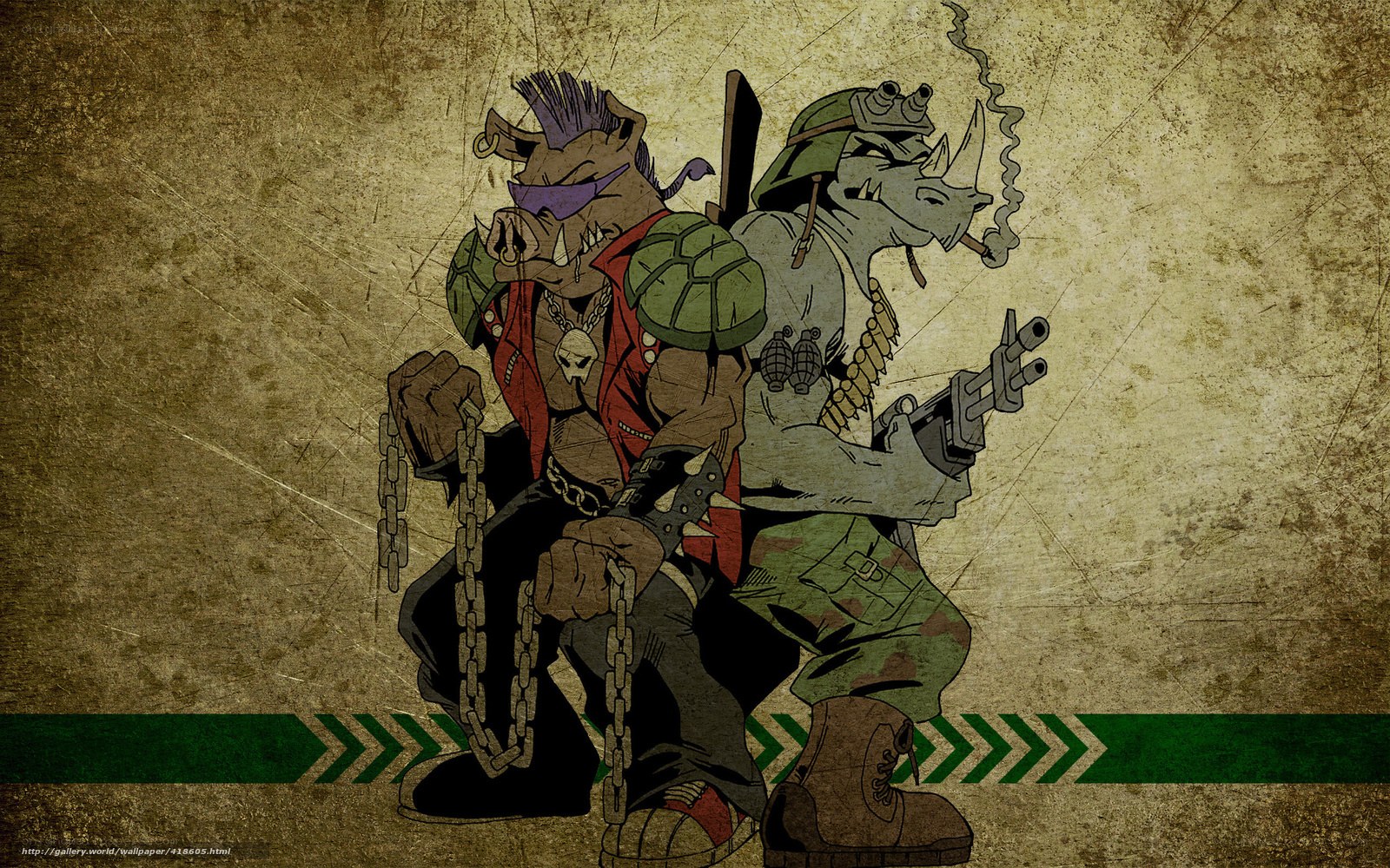 Mutant warriors in gritty art style