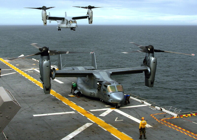 MV-22 Osprey on aircraft carrier