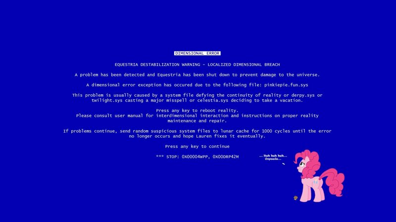My Little Pony blue screen error