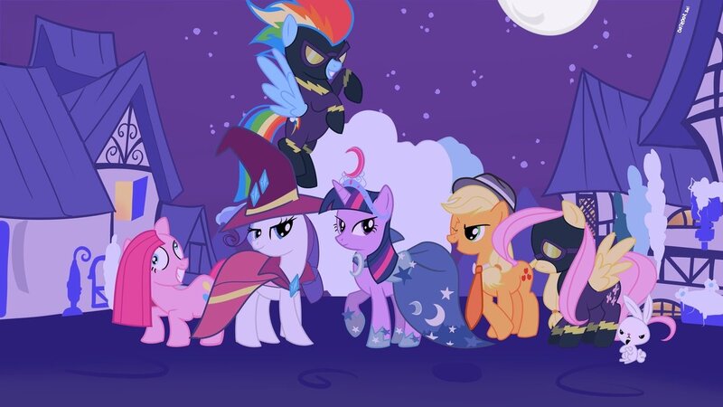 My Little Pony characters at night