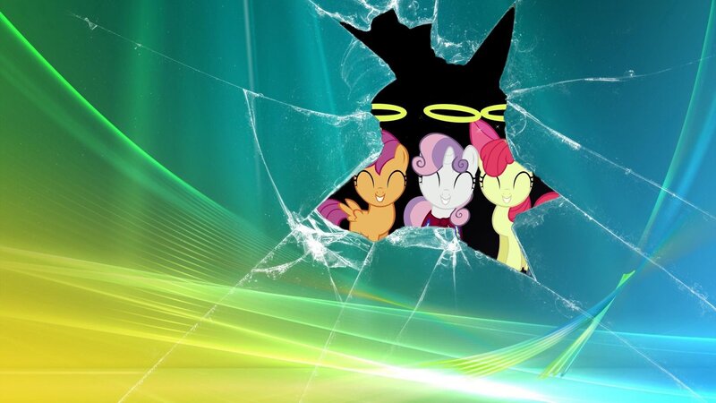 My Little Pony characters behind glass
