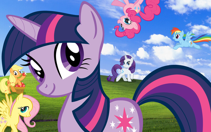 My Little Pony characters in a field