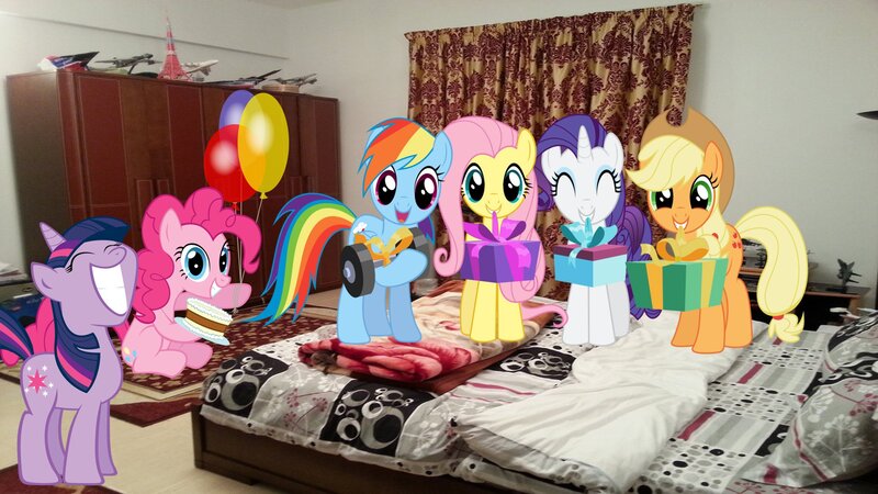My Little Pony characters in bedroom