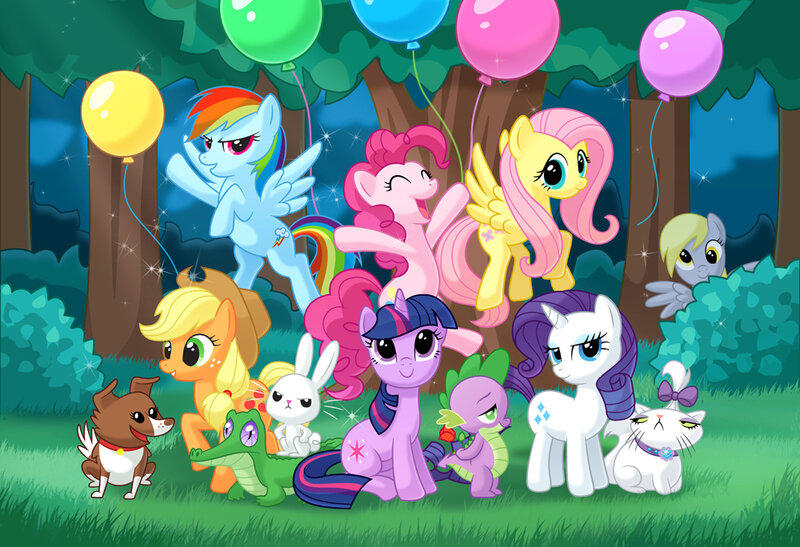 My Little Pony characters in forest