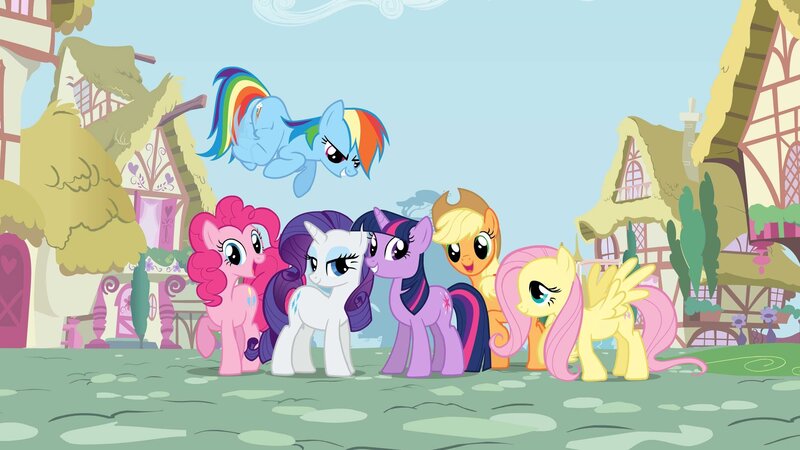 My Little Pony characters in town