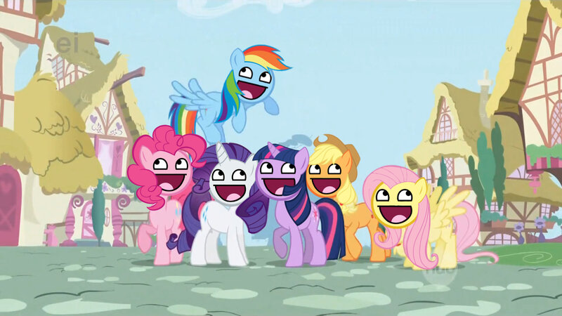 My Little Pony characters laughing