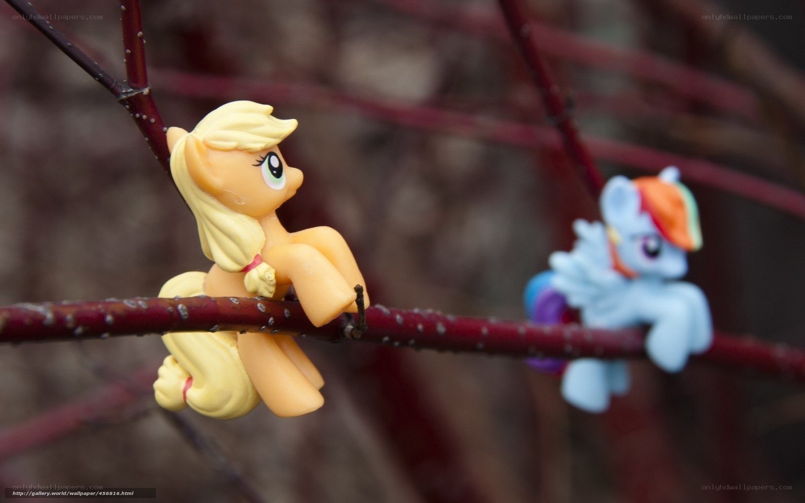 My Little Pony figures on branches