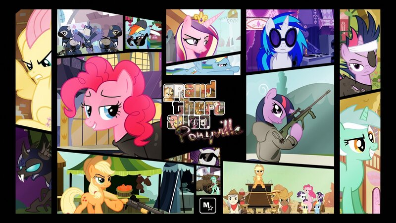 My Little Pony GTA parody collage