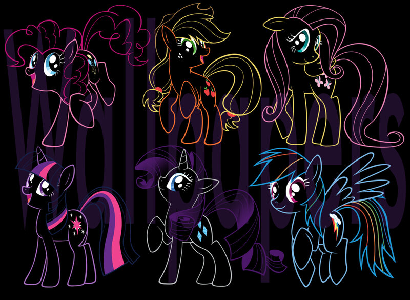 My Little Pony neon characters