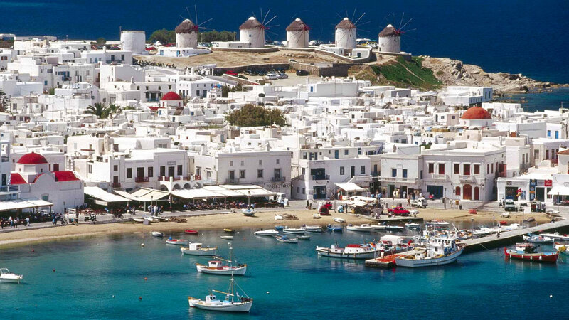 Mykonos Windmills — White, Serene