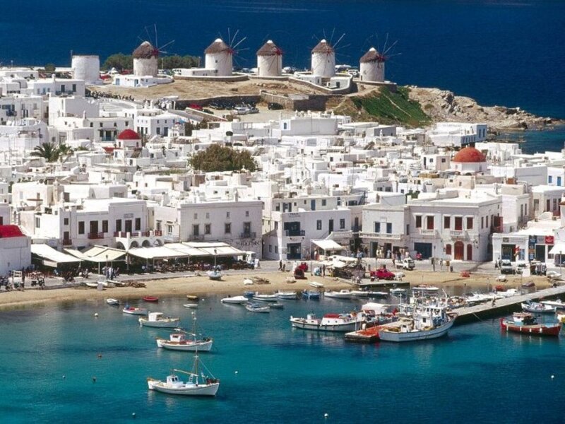 Mykonos Windmills — White
