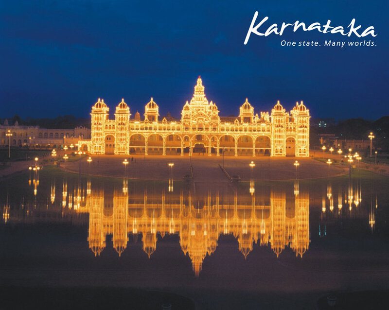 Mysore Palace at Night — Blue