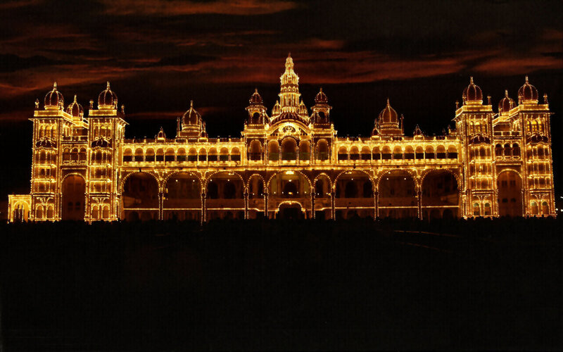 Mysore Palace at Night — Gold